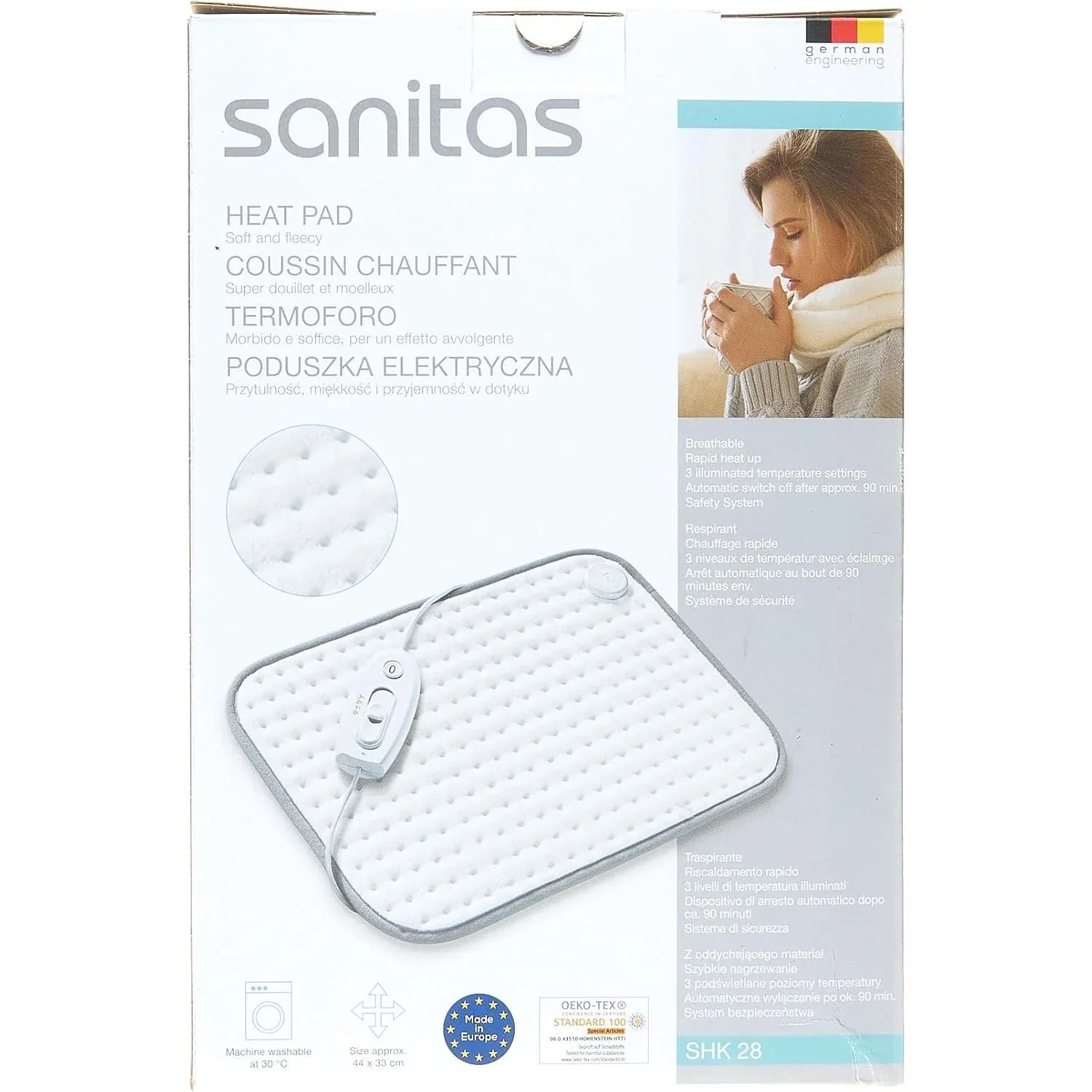 Sanitas SHK 28 Ultra-Thin Fast-Heating Electric Therapeutic Neck Pillow - Gomix Brands Outlet